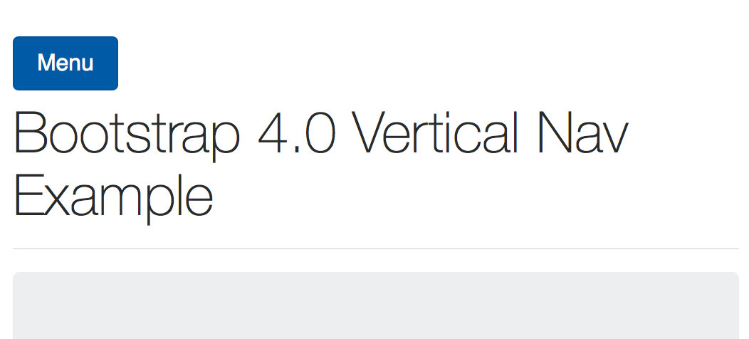 Vertical menu – mobile view
